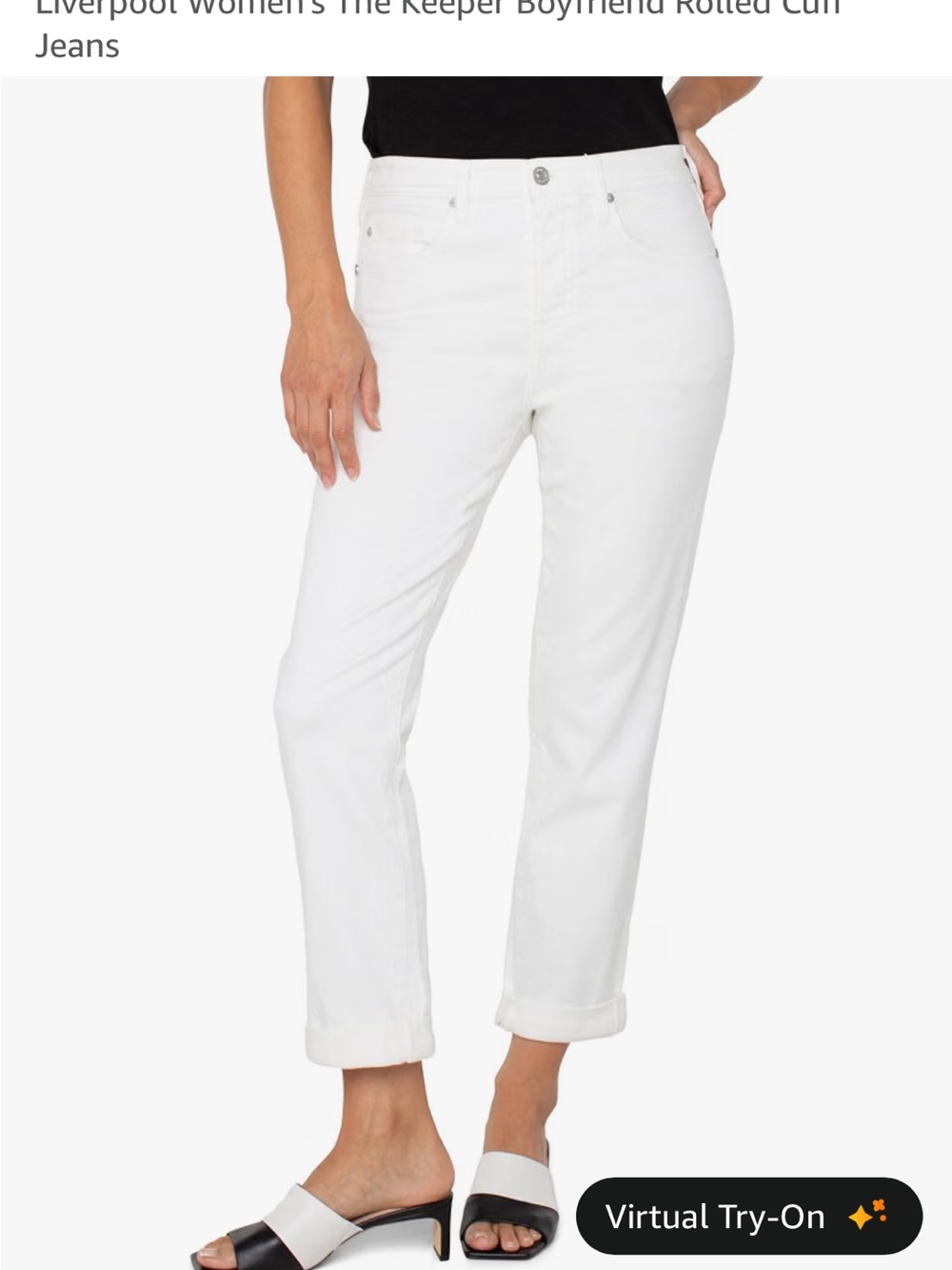 Liverpool Los Angeles The Keeper Boyfriend White Jeans Size 4 - Picture 7 of 7
